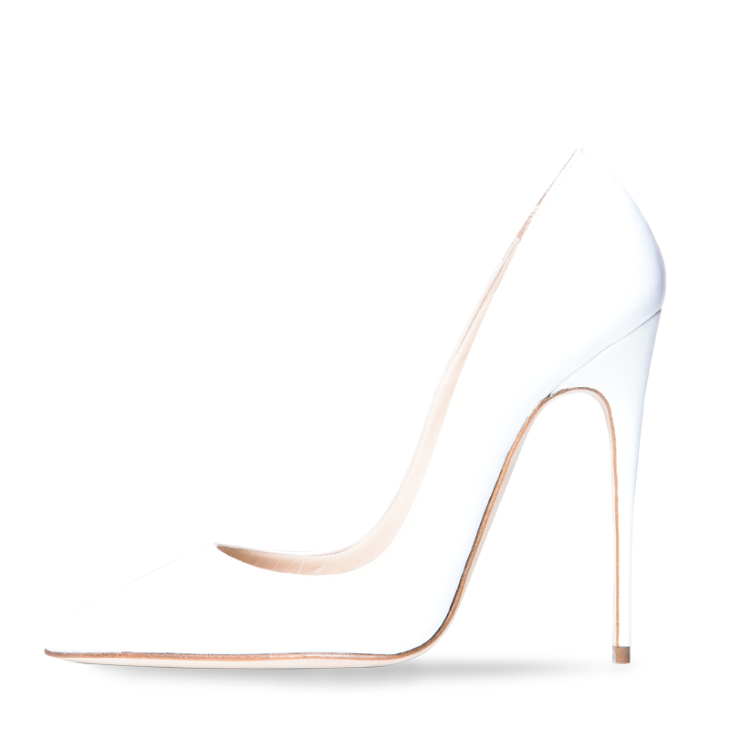 Kate Pump 120 White Brushed Leather